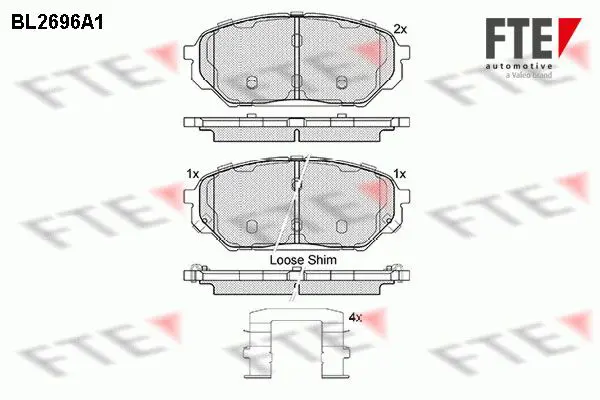 Handler.Part Brake pad set, disc brake FTE Automotive BL2696A1 1