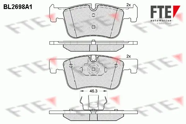 Handler.Part Brake pad set, disc brake FTE Automotive BL2698A1 1