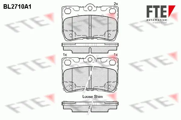 Handler.Part Brake pad set, disc brake FTE Automotive BL2710A1 1