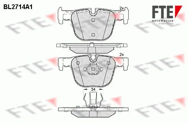 Handler.Part Brake pad set, disc brake FTE Automotive BL2714A1 1