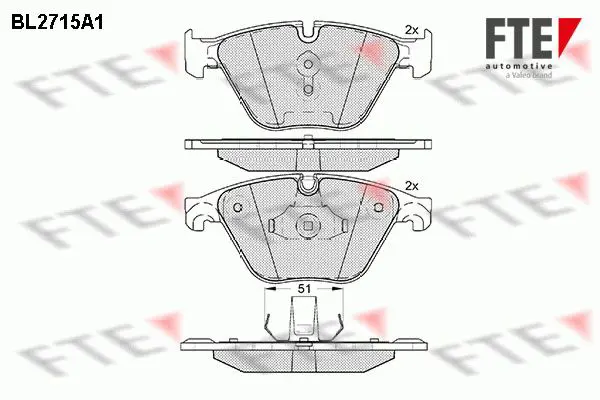 Handler.Part Brake pad set, disc brake FTE Automotive BL2715A1 1