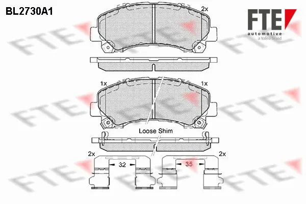 Handler.Part Brake pad set, disc brake FTE Automotive BL2730A1 1