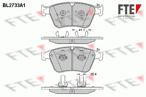 Handler.Part Brake pad set, disc brake FTE Automotive BL2733A1 1