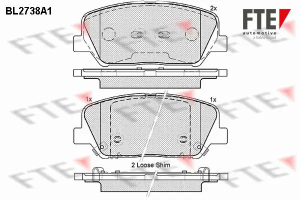 Handler.Part Brake pad set, disc brake FTE Automotive BL2738A1 1