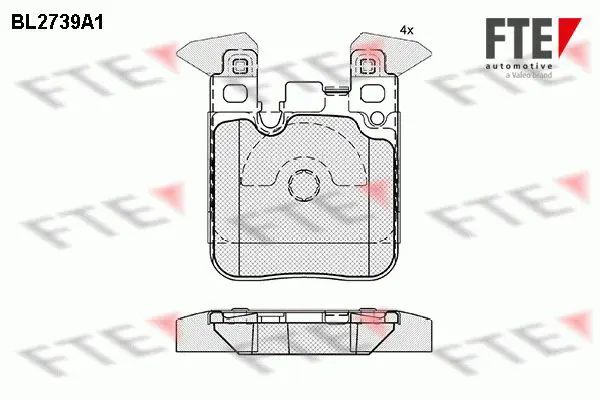 Handler.Part Brake pad set, disc brake FTE Automotive BL2739A1 1