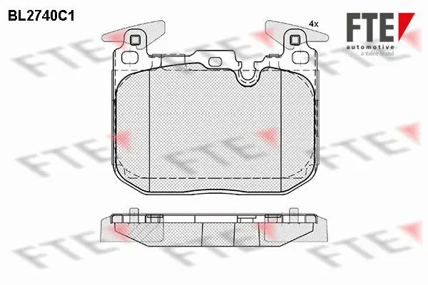 Handler.Part Brake pad set, disc brake FTE Automotive BL2740C1 1