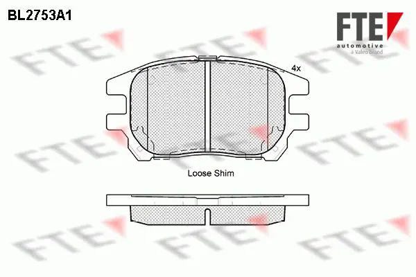 Handler.Part Brake pad set, disc brake FTE Automotive BL2753A1 1