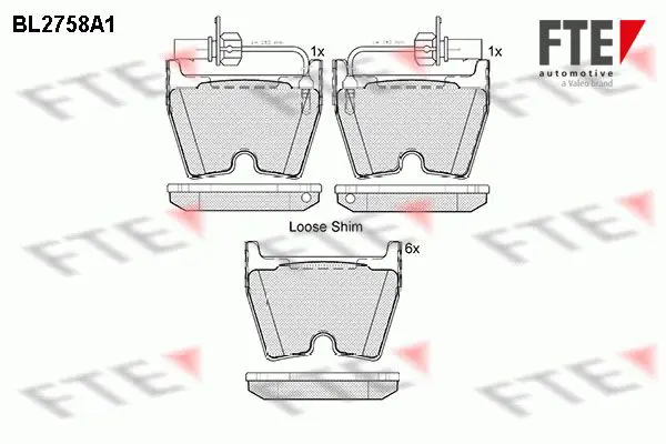 Handler.Part Brake pad set, disc brake FTE Automotive BL2758A1 1