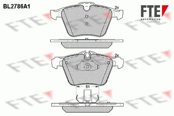 Handler.Part Brake pad set, disc brake FTE Automotive BL2786A1 1