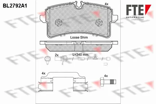 Handler.Part Brake pad set, disc brake FTE Automotive BL2792A1 1