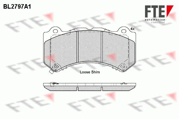 Handler.Part Brake pad set, disc brake FTE Automotive BL2797A1 1