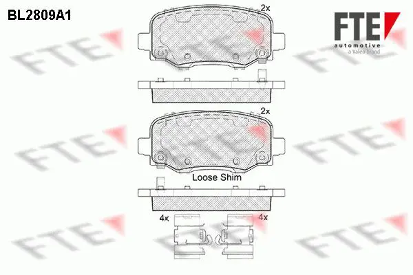 Handler.Part Brake pad set, disc brake FTE Automotive BL2809A1 1