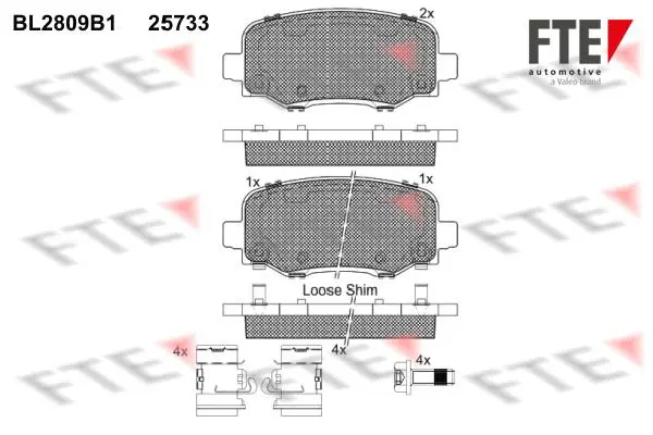 Handler.Part Brake pad set, disc brake FTE Automotive BL2809B1 1