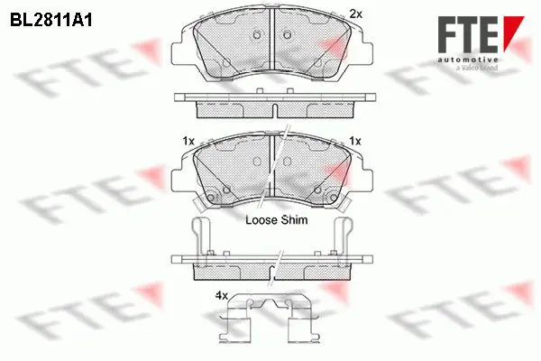 Handler.Part Brake pad set, disc brake FTE Automotive BL2811A1 1