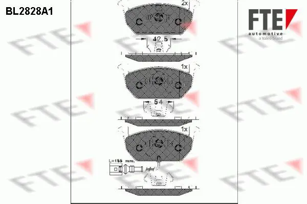 Handler.Part Brake pad set, disc brake FTE Automotive BL2828A1 1