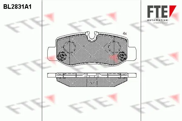 Handler.Part Brake pad set, disc brake FTE Automotive BL2831A1 1