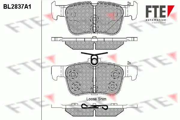 Handler.Part Brake pad set, disc brake FTE Automotive BL2837A1 1