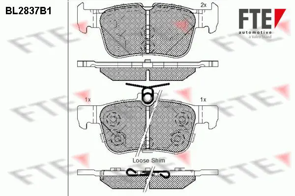 Handler.Part Brake pad set, disc brake FTE Automotive BL2837B1 1