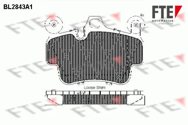 Handler.Part Brake pad set, disc brake FTE Automotive BL2843A1 1