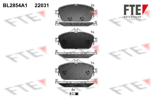 Handler.Part Brake pad set, disc brake FTE Automotive BL2854A1 1