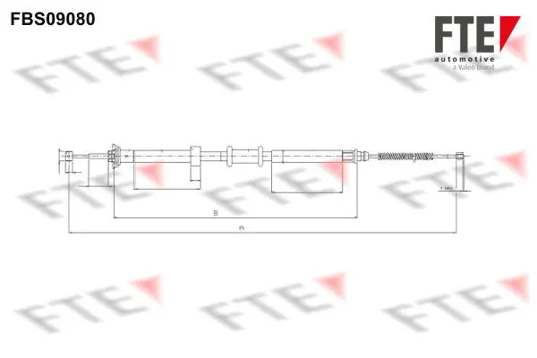 Handler.Part Cable, parking brake FTE Automotive FBS09080 1