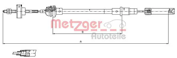 Handler.Part Clutch cable METZGER 10338 1