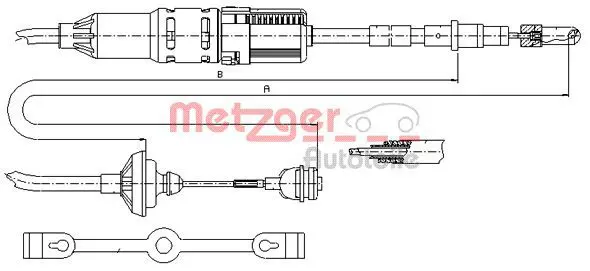 Handler.Part Clutch cable METZGER 10342 1