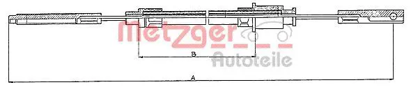 Handler.Part Cable, parking brake METZGER 10468 1