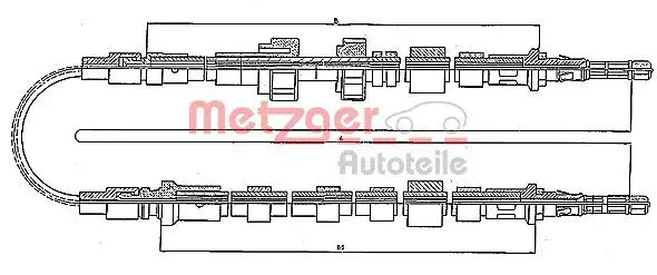 Handler.Part Cable, parking brake METZGER 10535 1