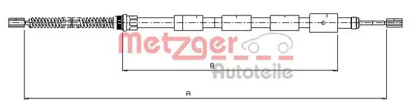 Handler.Part Cable, parking brake METZGER 10645 1