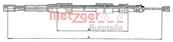 Handler.Part Cable, parking brake METZGER 10720 1