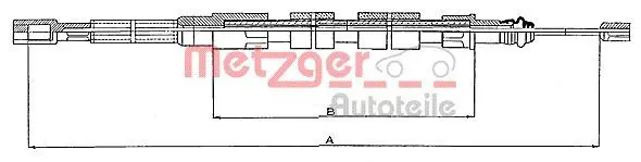 Handler.Part Cable, parking brake METZGER 10739 1