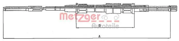 Handler.Part Cable, parking brake METZGER 10748 1