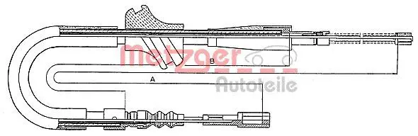 Handler.Part Cable, parking brake METZGER 10754 1