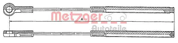 Handler.Part Cable, parking brake METZGER 10989 1