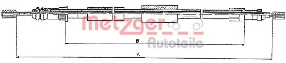 Handler.Part Cable, parking brake METZGER 104571 1