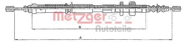 Handler.Part Cable, parking brake METZGER 104652 1