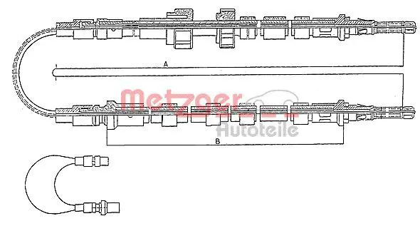 Handler.Part Cable, parking brake METZGER 105352 1