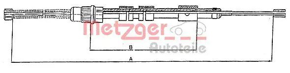 Handler.Part Cable, parking brake METZGER 106024 1