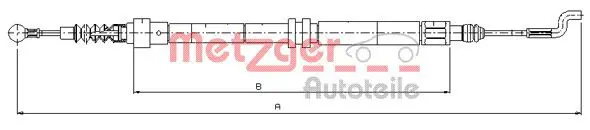 Handler.Part Cable, parking brake METZGER 107393 1