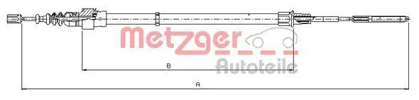 Handler.Part Cable, parking brake METZGER 107406 1