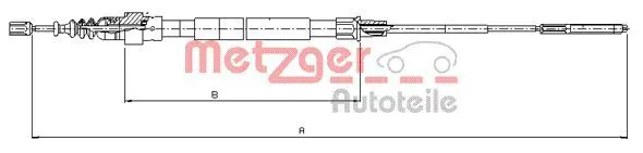 Handler.Part Cable, parking brake METZGER 107492 1