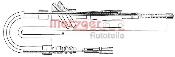 Handler.Part Cable, parking brake METZGER 107501 1