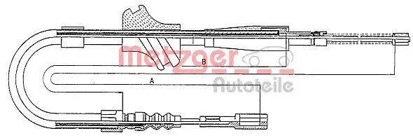 Handler.Part Cable, parking brake METZGER 107502 1