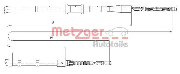 Handler.Part Cable, parking brake METZGER 107503 1