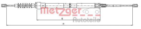 Handler.Part Cable, parking brake METZGER 107504 2