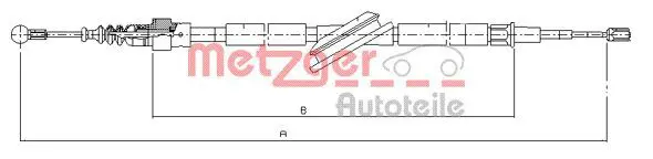 Handler.Part Cable, parking brake METZGER 107506 1