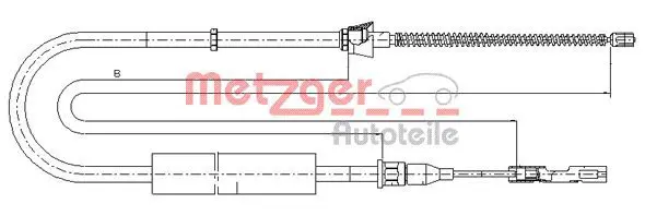 Handler.Part Cable, parking brake METZGER 107507 1