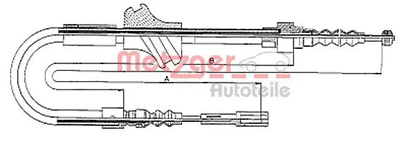 Handler.Part Cable, parking brake METZGER 107541 1