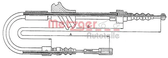 Handler.Part Cable, parking brake METZGER 107542 1